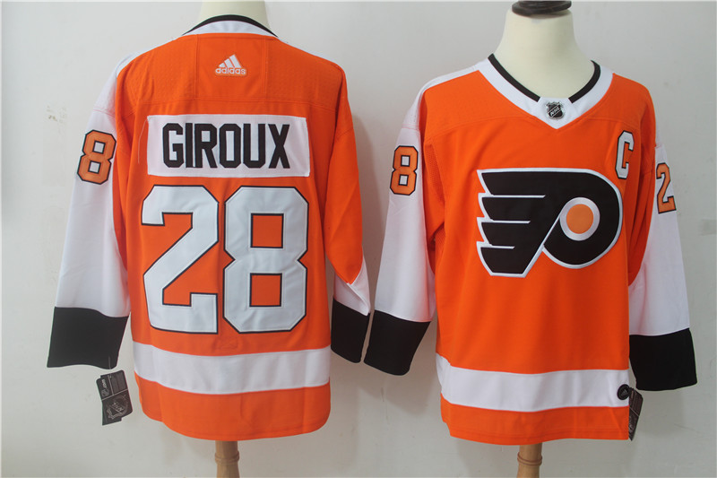 Men Philadelphia Flyers #28 Giroux Orange Hockey Stitched Adidas NHL Jerseys